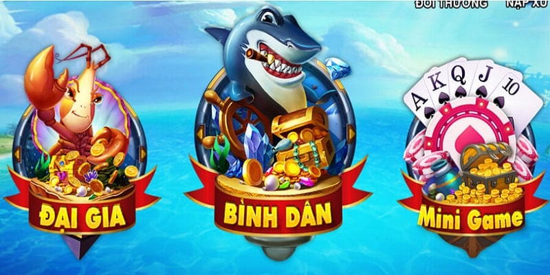Sảnh game quen thuộc săn cá Thần Tài 